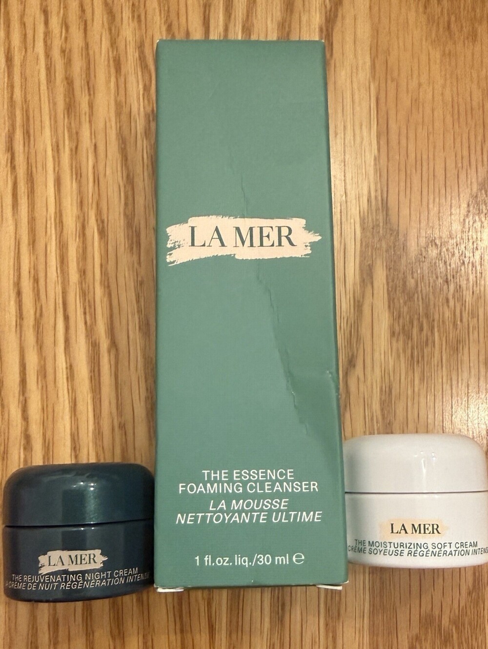 La Mer 3pc Deluxe Skincare Lot The Essence Foaming Cleanser Night Cream NIB